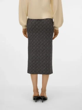 Vmaria lang nederdel med høj talje