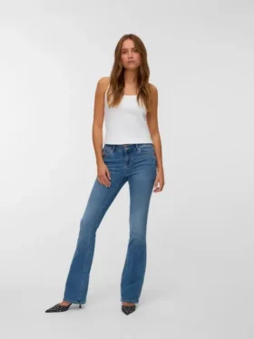 Vmcamille-jeans med lav talje og udvidet ben