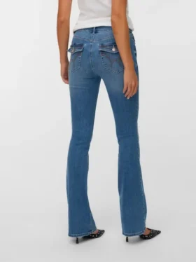 Vmcamille-jeans med lav talje og udvidet ben