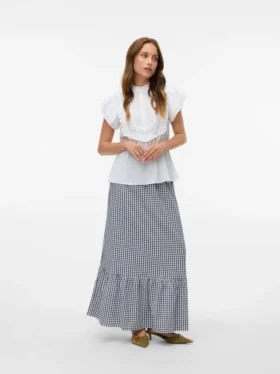 Vmcheck lang nederdel med høj talje