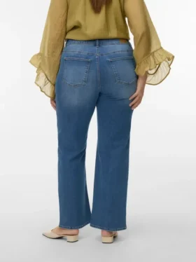 Vmcstellastretch-Jeans med mellemhøj talje og bred benvidde