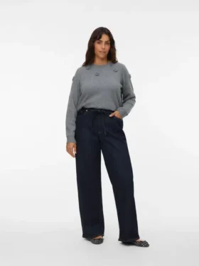 Vmctessa jeans med høj talje og vid benvidde