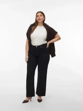 Vmctessa jeans med høj talje og vid benvidde