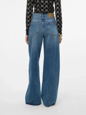 Vmelina jeans med superhøj talje og vid benvidde