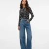 Vmelina jeans med superhøj talje og vid benvidde
