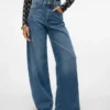 Vmelina jeans med superhøj talje og vid benvidde