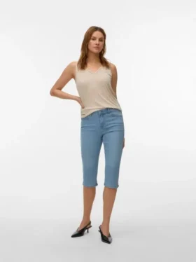 Vmelly Capri-bukser med mellemhøj talje og slim fit