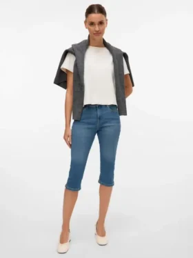 Vmelly Capri-bukser med mellemhøj talje og slim fit
