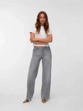 Vmfaye-jeans med lav talje og vid benvidde