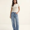 Vmhallie jeans med lav talje og bred pasform