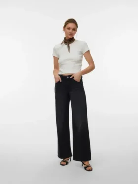 Vmhallie Low Rise Wide Fit – Cropped Jeans