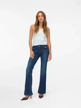 Vmjean jeans med lav talje og udvidet ben