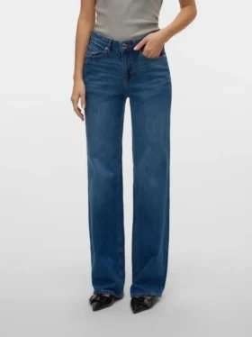 Vmmelisa jeans med mellemhøj talje og bred benvidde