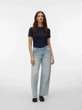 Vmmilou jeans med mellemhøj talje og vid benvidde