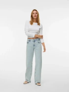 Vmrancy-jeans med mellemhøj talje og brede ben