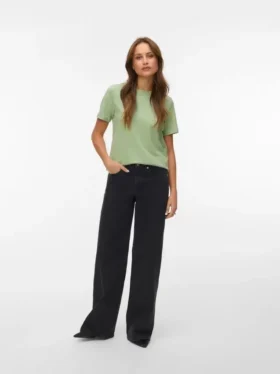 Vmsandie-Stretch-Jeans med mellemhøj talje og brede ben
