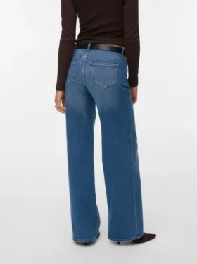 Vmsandie-Stretch-Jeans med mellemhøj talje og brede ben