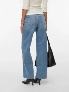 Vmsandie-Stretch-Jeans med mellemhøj talje og brede ben