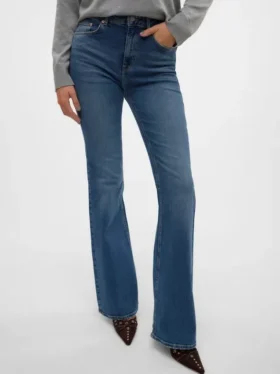 Vmselina jeans med høj talje og udvidet ben