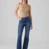 Vmselina jeans med høj talje og udvidet ben