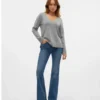 Vmselina jeans med høj talje og udvidet ben