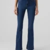 Vmsiga jeans med høj talje og udvidet ben