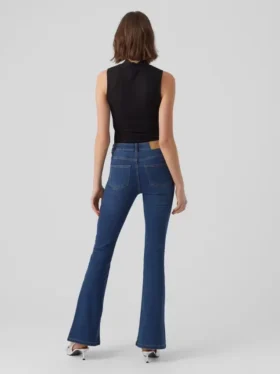Vmsiga jeans med høj talje og udvidet ben