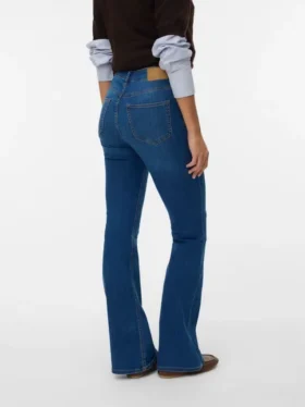 Vmsiga jeans med høj talje og udvidet ben