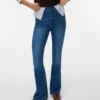 Vmsiga jeans med høj talje og udvidet ben