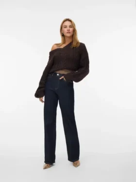 Vmtessa-jeans med høj talje og bred benvidde