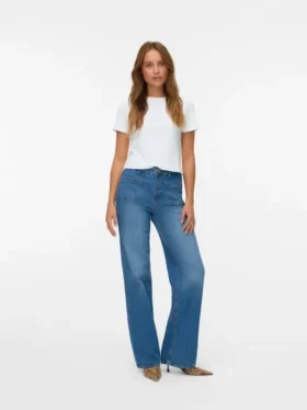 Vmtessa jeans med høj talje og bred benvidde