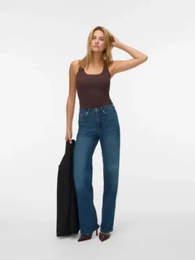 Vmtessa jeans med høj talje og bred benvidde