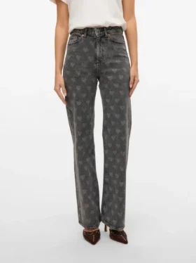 Vmtessa jeans med høj talje og bred benvidde
