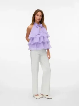 Vmtessa jeans med høj talje og bred benvidde