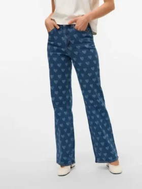 Vmtessa jeans med høj talje og bred benvidde