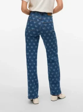 Vmtessa jeans med høj talje og bred benvidde