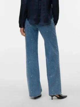 Vmtessa jeans med høj talje og bred benvidde