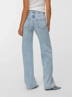 Vmtessa jeans med strass, høj talje og bred benvidde