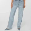 Vmtessa jeans med strass, høj talje og bred benvidde