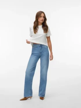 Vmtessa-Stretch jeans med høj talje og brede ben