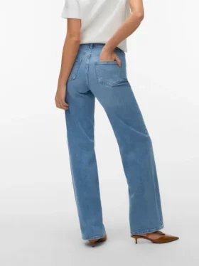 Vmtessa-Stretch jeans med høj talje og brede ben
