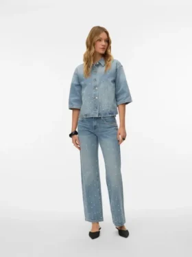 Vmvanessa jeans med lav talje og brede ben