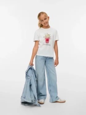Vmvanessa jeans med lav talje og brede ben
