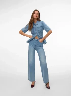 Vmvega-jeans med høj talje og bred benvidde
