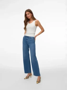 Vmvega-jeans med høj talje og vid benvidde