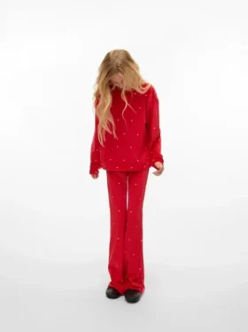 Vmvelvet bukser med høj talje