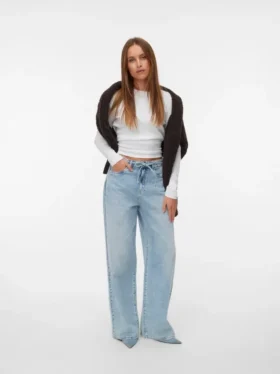 Vmwien jeans med mellemhøj talje og bred benvidde