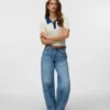 Vmzoe Mid Rise Barrel Fit-Jeans